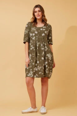 PISA LINEN FLORAL SHORT DRESS -Female Clothing Store 43696381a0e1b4ed27f9c72a8ecac767