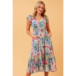 Stella MOROCCO FLORAL BOHO MIDI DRESS -Female Clothing Store 43ec3f02c4ce06ca1593fe4c350849ca