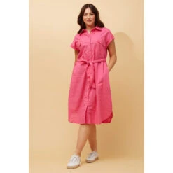 GEORGINA LINEN SHIRT DRESS -Female Clothing Store 43f31a9e842bcfb34af8e6fb4abbd443