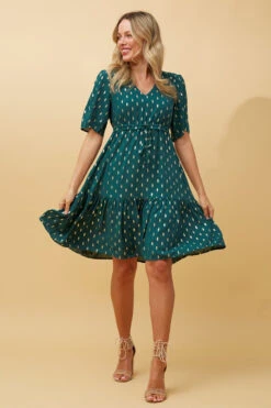 DIAMOND TEARDROP FOIL PRINT SHORT DRESS -Female Clothing Store 445b627e77293d8bcca6db3f8d15f243