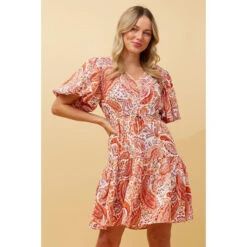 TAMIA PAISLEY BOHO SHORT DRESS -Female Clothing Store 44956cbe892f324367726c375a6f4d55