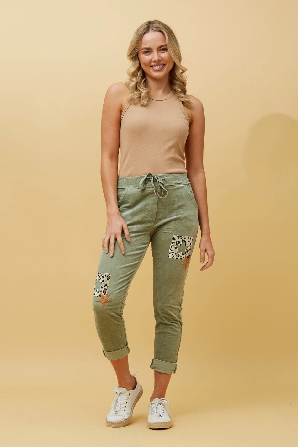 CARRISA PATCHWORK PRINT JOGGER PANTS - Image 2