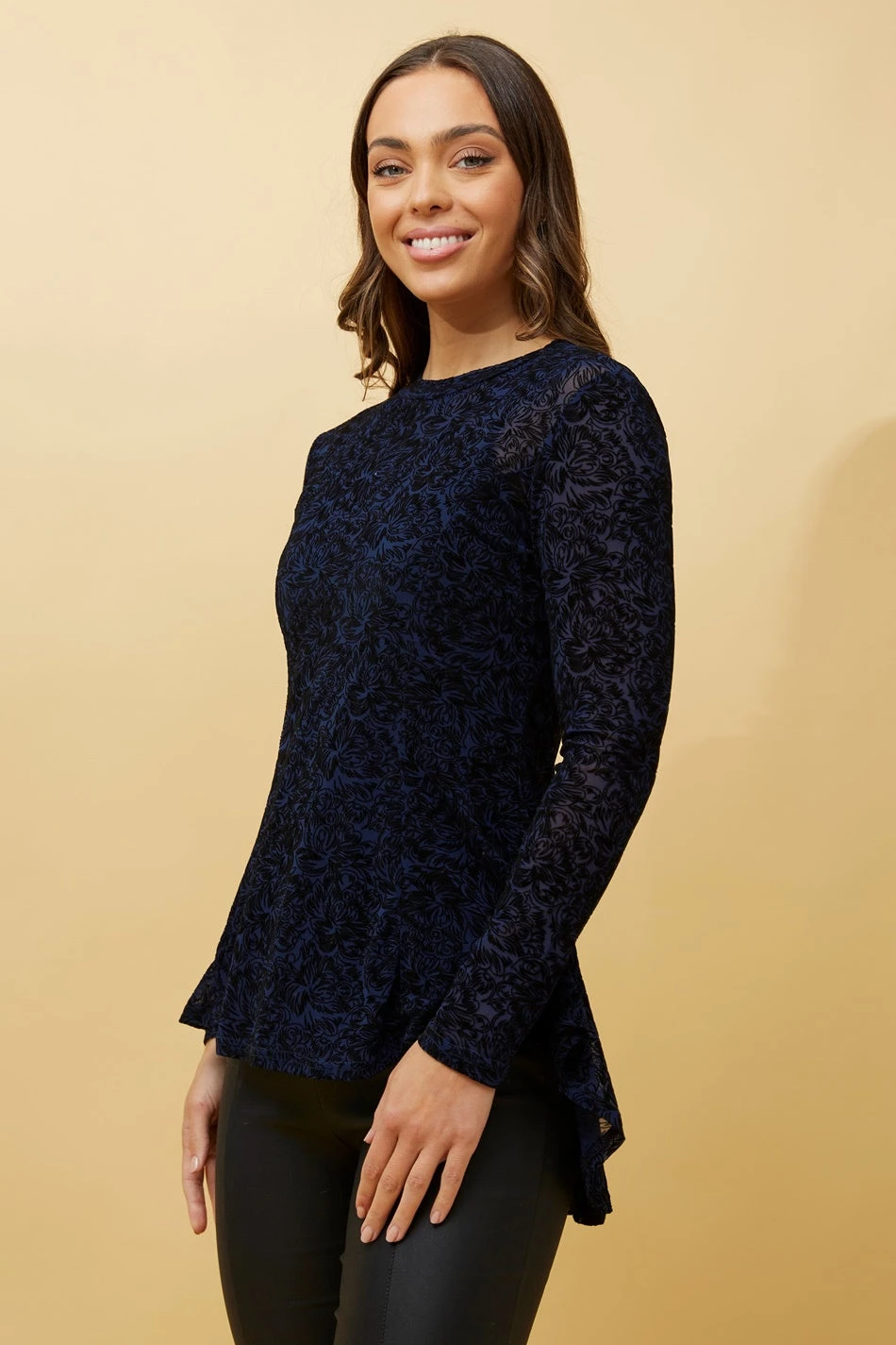 LUISA FLORAL FLOCKING TOP 5 LUISA FLORAL FLOCKING TOP - Image 5