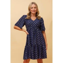 DIAMOND TEARDROP FOIL PRINT SHORT DRESS -Female Clothing Store 46484839daefd860aaf139f8136ecb80