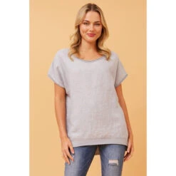 NERIDA LUREX LINEN TOP -Female Clothing Store 46bb5c1beddc1357bf4eb1aee326355e