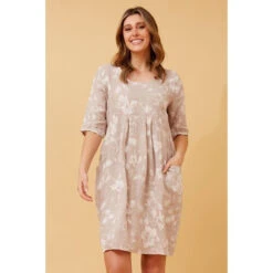 PISA LINEN FLORAL SHORT DRESS -Female Clothing Store 4754568681083c6ee0da9dad42d8a051