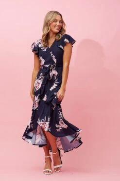 DENVER FLORAL RUFFLE HEM HI LOW DRESS 11 DENVER FLORAL RUFFLE HEM HI LOW DRESS -Female Clothing Store 48f9b559170f051f8b012d032cf75591
