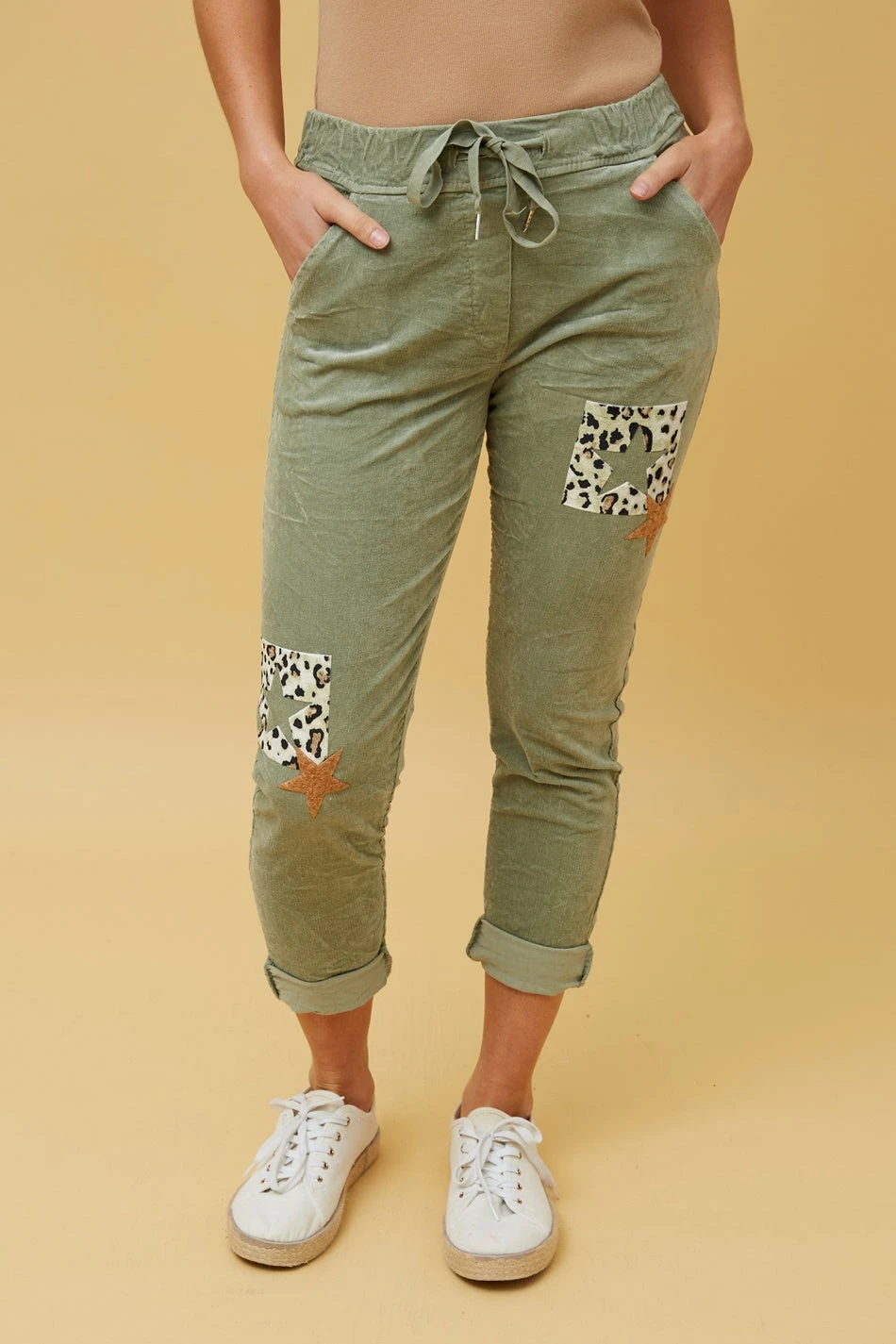 CARRISA PATCHWORK PRINT JOGGER PANTS - Image 13