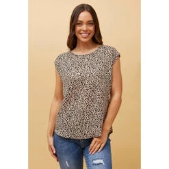 SHELLY LEOPARD SHELL TOP -Female Clothing Store 4b1d8222a50170efb2fbe59de17dd644