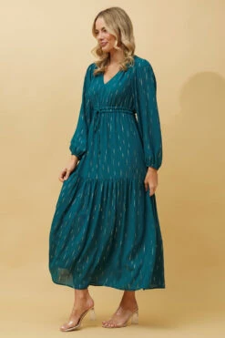 CRYSTELLE GOLD FOIL PRINT MAXI DRESS -Female Clothing Store 4c47083d728c416801530d4320df1edd