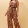ROSE LEAF PRINT JUMPSUIT