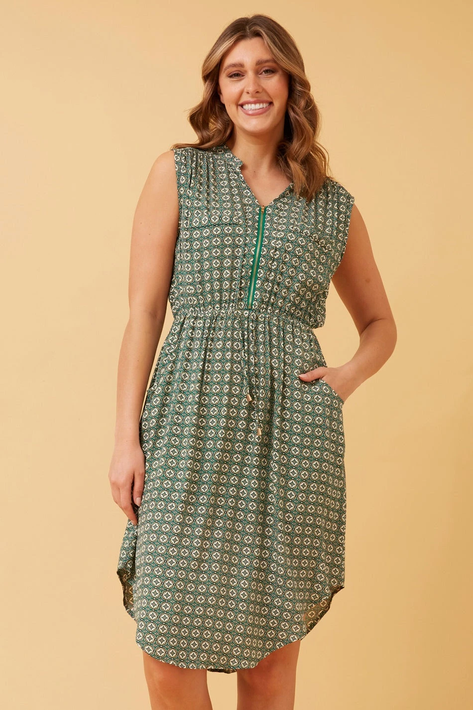 AMY ZIP FRONT BOHO DRESS 2 AMY ZIP FRONT BOHO DRESS - Image 2