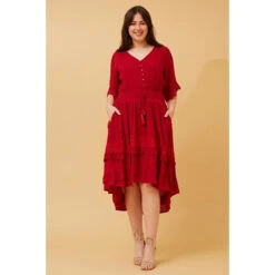 BRIANNA LACE TRIM MIDI DRESS -Female Clothing Store 51bf80199bc34a65fa22d2780502bd4a