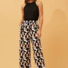 LOXANA WIDE LEG GEOPRINT PANTS