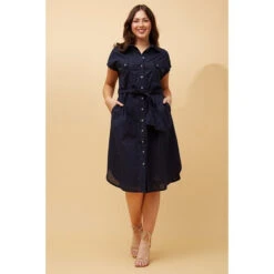 GEORGINA LINEN SHIRT DRESS -Female Clothing Store 52febdab9e0fd8344d25abb50d8aee4c