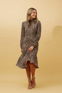Stella SWEETIE ANIMAL PRINT MIDI DRESS -Female Clothing Store 56dff2c4e907ba37fbbfd51c0dc9a9c1