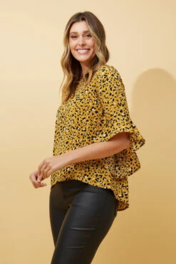 FOREVER NEW LEOPARD FLUTE SLEEVE BLOUSE -Female Clothing Store 5733737466afd7693b2db0ca2be656e7