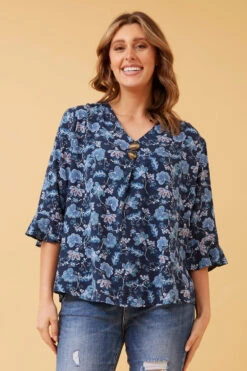 RUE FLORAL BUTTON DETAIL TOP -Female Clothing Store 58390b53111a89ceed3958c86fb72e3a