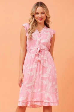 RAVINA LEAF PRINT SHORT DRESS -Female Clothing Store 5905c6bcaf6fb4bc256c71e52dbfa067