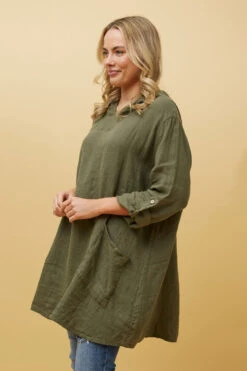 SILVAVA HOODED LINEN TUNIC TOP -Female Clothing Store 5c6ae4fae88d2a93eb5480cb08ecee3d