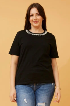 ELBA EMBELLISHED NECK TOP 10 ELBA EMBELLISHED NECK TOP -Female Clothing Store 5e370ccc31f997f3dae1ac5939ec6e2c