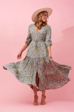 FLORAL TIERED MAXI DRESS -Female Clothing Store 5e3955a78491006413def938603ea882