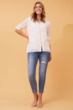 LEAF PRINT BUTTON FRONT TOP 19 LEAF PRINT BUTTON FRONT TOP -Female Clothing Store 5fd05780a9606b7d0caee9c562dbdaae