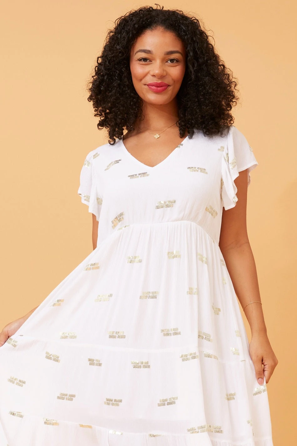 RANI SEQUIN DETAIL TIERED DRESS 11 RANI SEQUIN DETAIL TIERED DRESS - Image 11