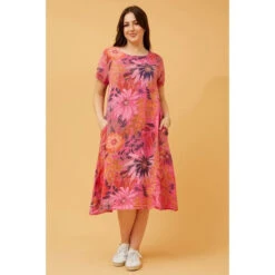 VITALIA FLORAL LINEN MIDI DRESS -Female Clothing Store 61045a8c39821bee315a07dd1675f418
