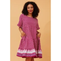 KELLY BORDER PRINT DRESS -Female Clothing Store 62a216a36782b05fefbdfae123949feb
