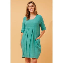 PISA SOLID LINEN DRESS -Female Clothing Store 63be6f84620de8ad2d845541cc68cc7f