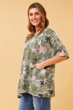 FIORENZA STAR PRINT TOP -Female Clothing Store 64f9a1b489fb2f7f1b4c94252e372c7a