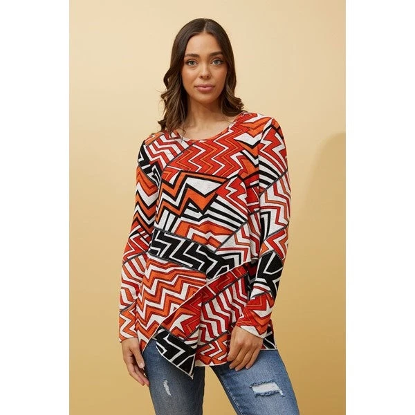 BOBBI ZIG ZAG PRINT DOUBLE LAYERED TOP 14 BOBBI ZIG ZAG PRINT DOUBLE LAYERED TOP - Image 14