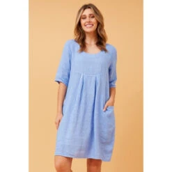PISA SOLID LINEN DRESS -Female Clothing Store 67016bb552e736681b93d3b0a782f76b