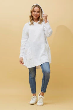 SILVAVA HOODED LINEN TUNIC TOP -Female Clothing Store 679fa5164a9afaa015144190aa87ddba