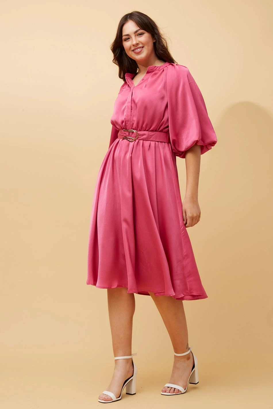 QUEENIE SATIN MIDI DRESS 2 QUEENIE SATIN MIDI DRESS - Image 2