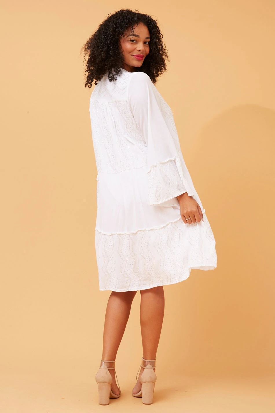 RENUKA SEQUIN DETAIL TIERED DRESS 7 RENUKA SEQUIN DETAIL TIERED DRESS - Image 7