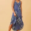 UMBRELLA PATCHWORK BOHO MIDI DRESS