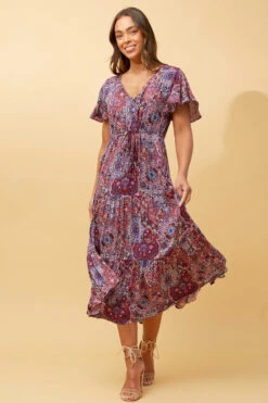 LISDON PATCHWORK TIERED MIDI DRESS 10 LISDON PATCHWORK TIERED MIDI DRESS -Female Clothing Store 6b8a640d6c86645a48dd9818be71d293