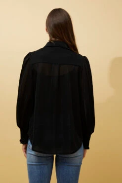 BESSIE LONG BALLOON SLEEVES GLITTER SHIRT -Female Clothing Store 6c6a1e78798cf1fb4ff4bdaaa965a280