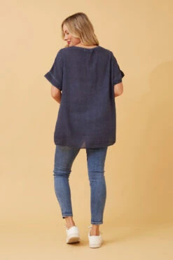 JULINA EVIL EYE LINEN TOP -Female Clothing Store 6d87e8455236071affb1fc6ad130e638