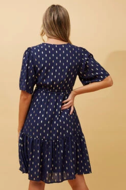 DIAMOND TEARDROP FOIL PRINT SHORT DRESS -Female Clothing Store 6f25e95a5ce0d9a87e1eb685690490b9