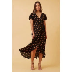 RAMISA POLKA DOT WRAP DRESS -Female Clothing Store 6f49f53fd9b5134af803eec509d61141
