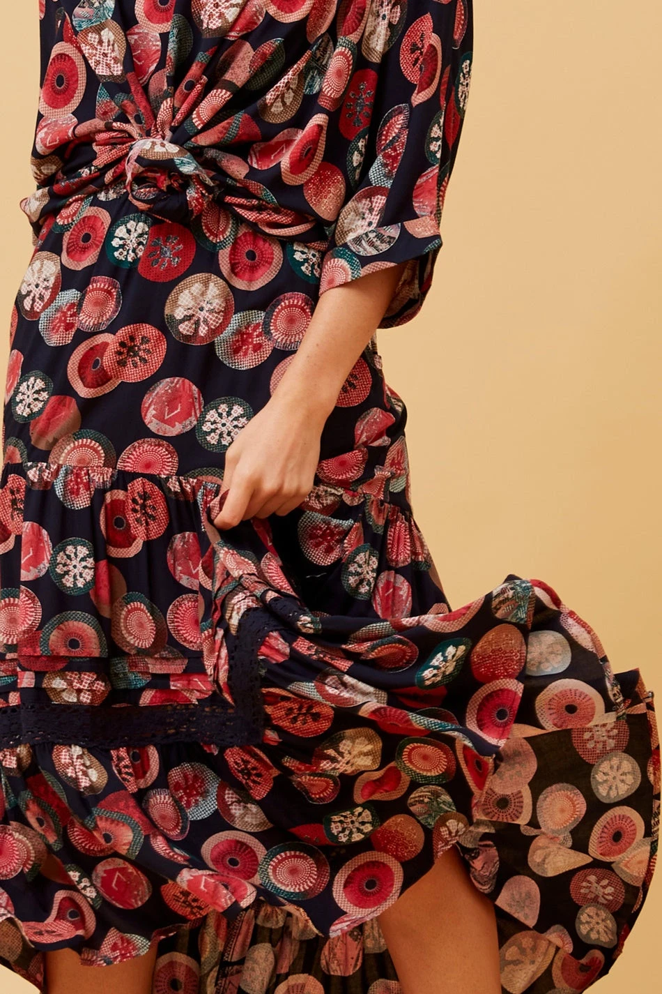 QUINN BOHO TIERED MIDI SKIRT - Image 8