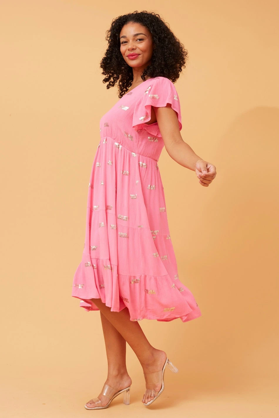 RANI SEQUIN DETAIL TIERED DRESS 6 RANI SEQUIN DETAIL TIERED DRESS - Image 6