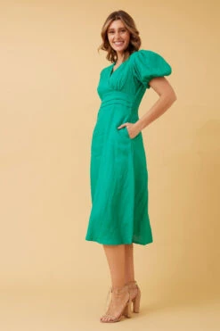 ALINA LINEN MIDI DRESS -Female Clothing Store 74f9aeba34490ae9328006c00aa908cf
