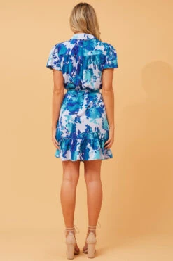 OLIVE FLORAL SHORT DRESS -Female Clothing Store 7777f899a4e90191f4666839a657b09f