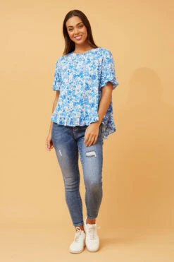 FRILA FLORAL FRILL TOP