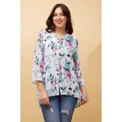 RUBY FLORAL BUTTON FRONT TOP -Female Clothing Store 7d4414cd4970d93be9e6af1544f3e13a
