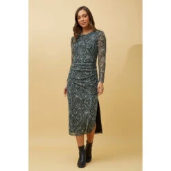 JUAN ABSTRACT PRINT RUCHED MIDI DRESS -Female Clothing Store 7fcd9f7b360f80fdd2e78aed097e47ed